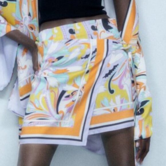 MY274 NWT ZARA PRINTED SKORT - Picture 2 of 4